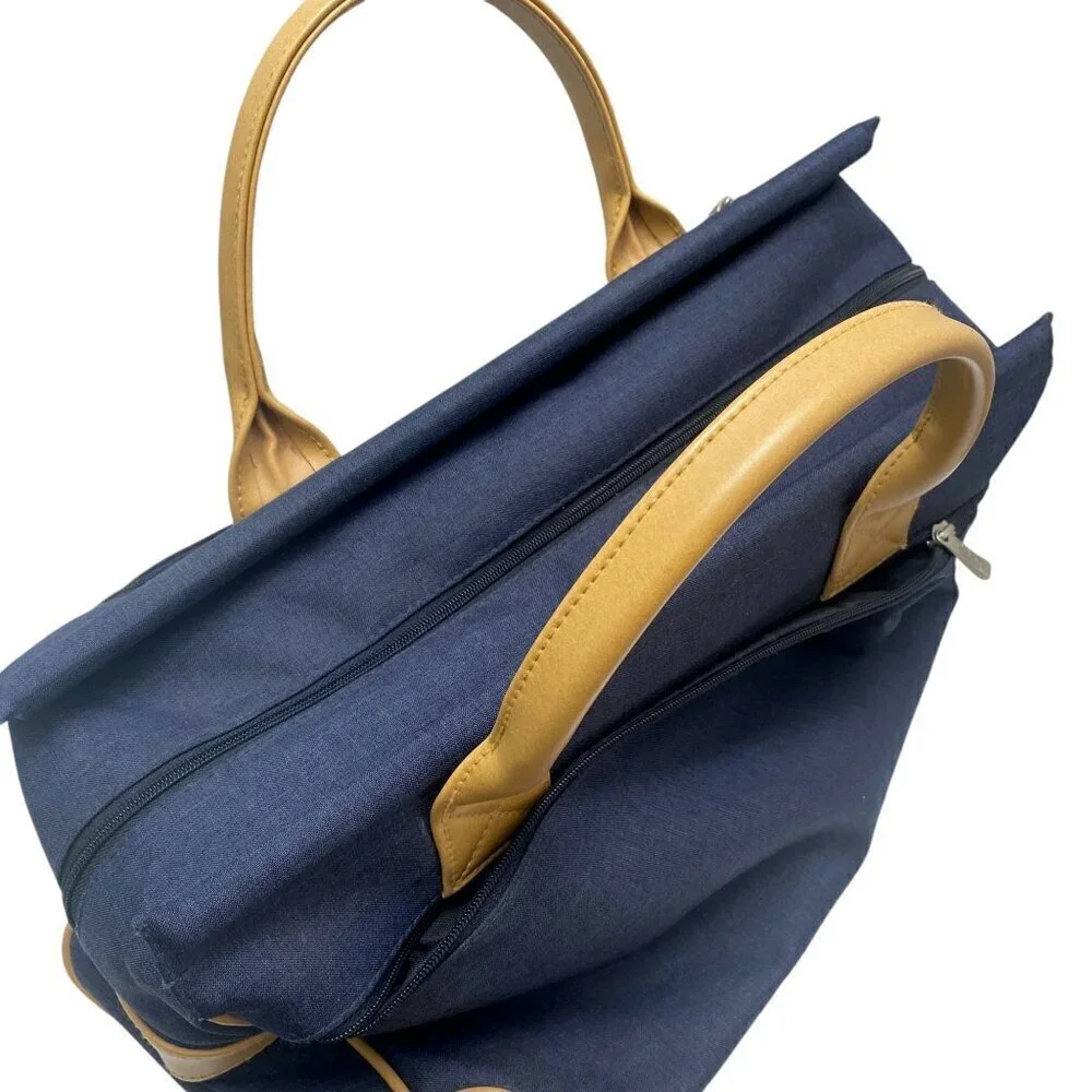 Golf Duffle Bag Navy Blue Embroidered Crest by Tags Lanig